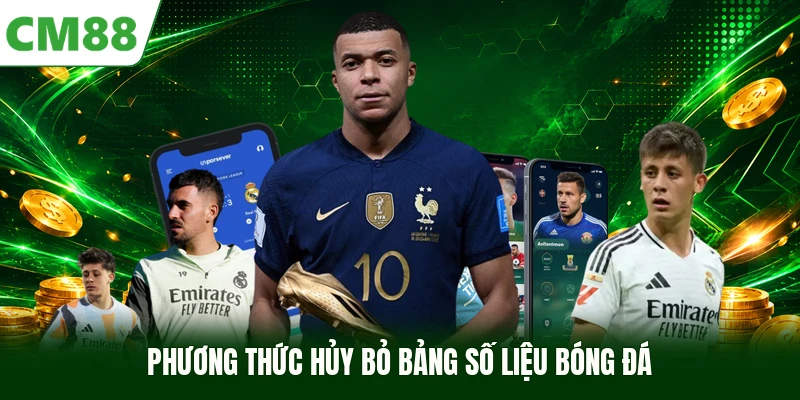 Phương thức hủy bỏ bảng số liệu bóng đá